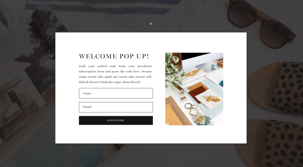 How to make a pop-up screen on Showit