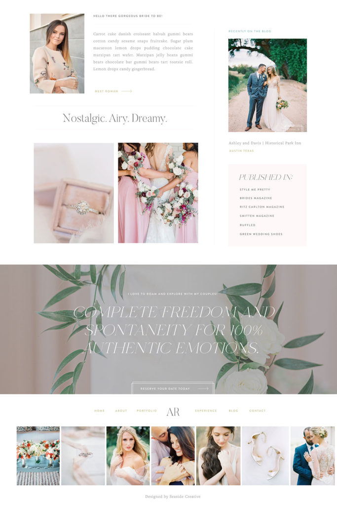 Rowan Showit Template - Seaside Creative